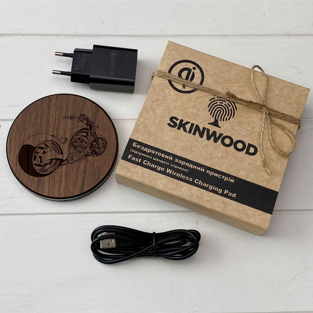 Wireless Fast Charger engraving Motobike photo №9
