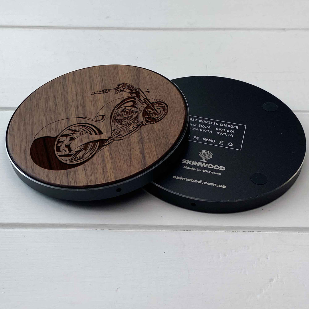 Wireless Fast Charger engraving Motobike photo №7