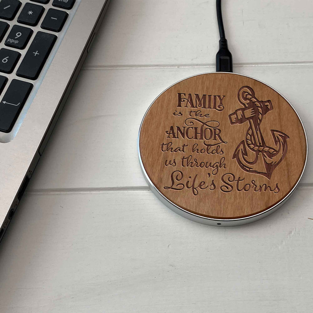Wireless Fast Charger engraving Anchor photo №2