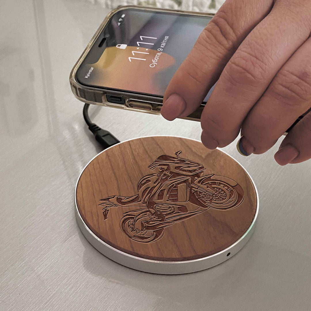 Wireless Fast Charger engraving Bike photo №3