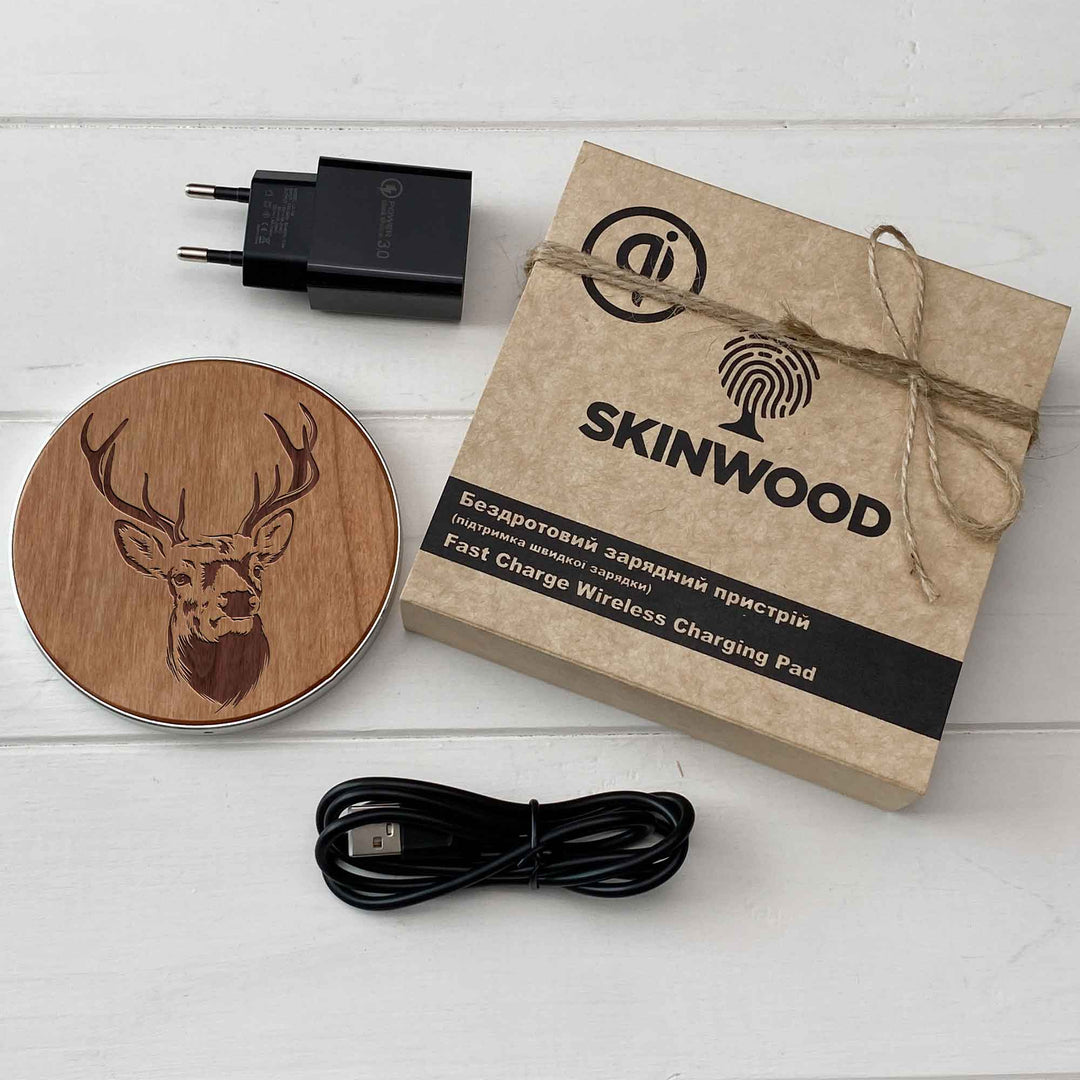 Wireless Fast Charger engraving Deer photo №10