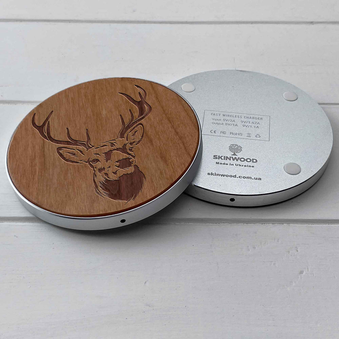 Wireless Fast Charger engraving Deer photo №8