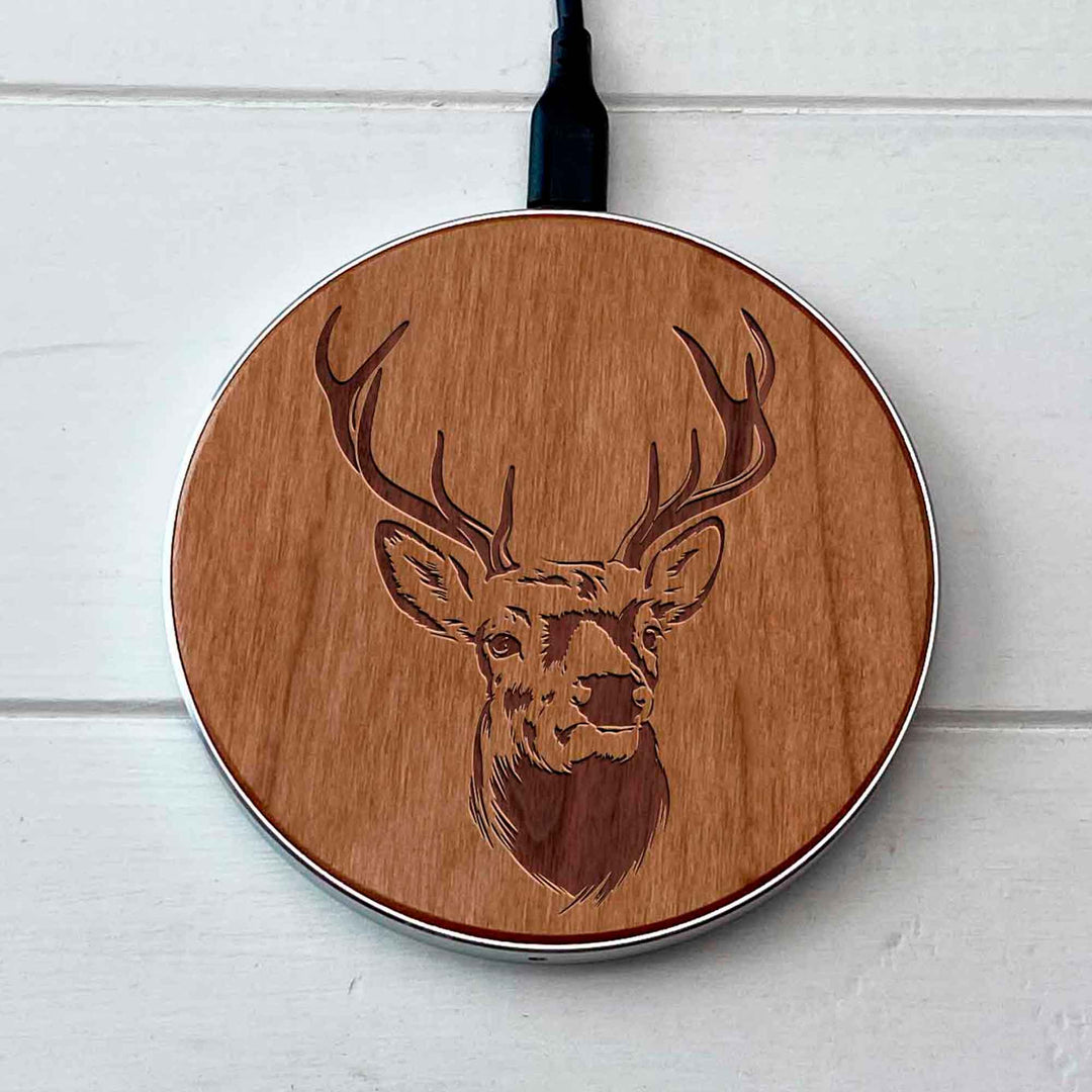 Wireless Fast Charger engraving Deer photo №6