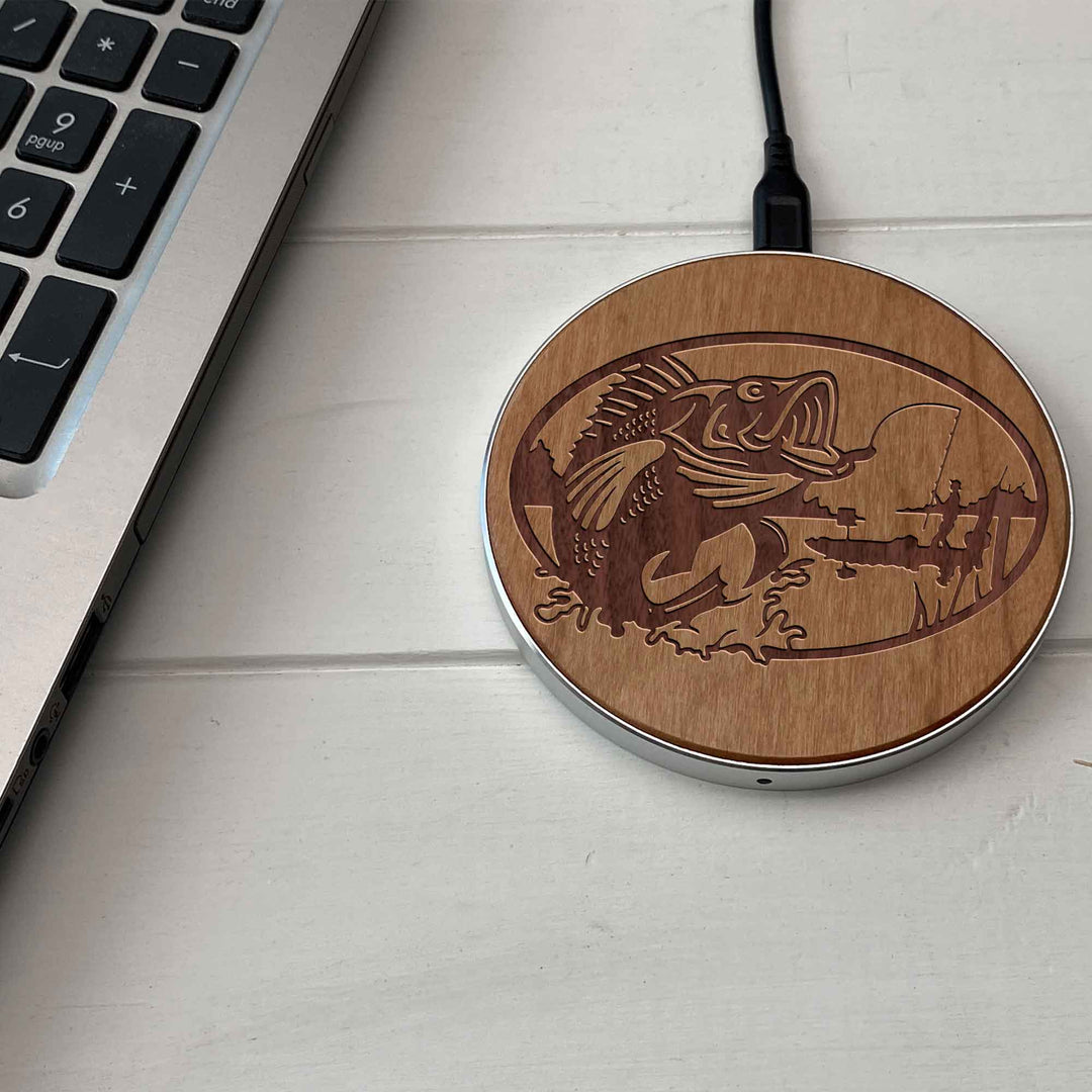 Wireless Fast Charger engraving Fishing photo