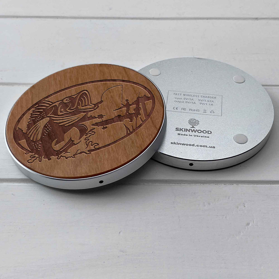 Wireless Fast Charger engraving Fishing photo №7
