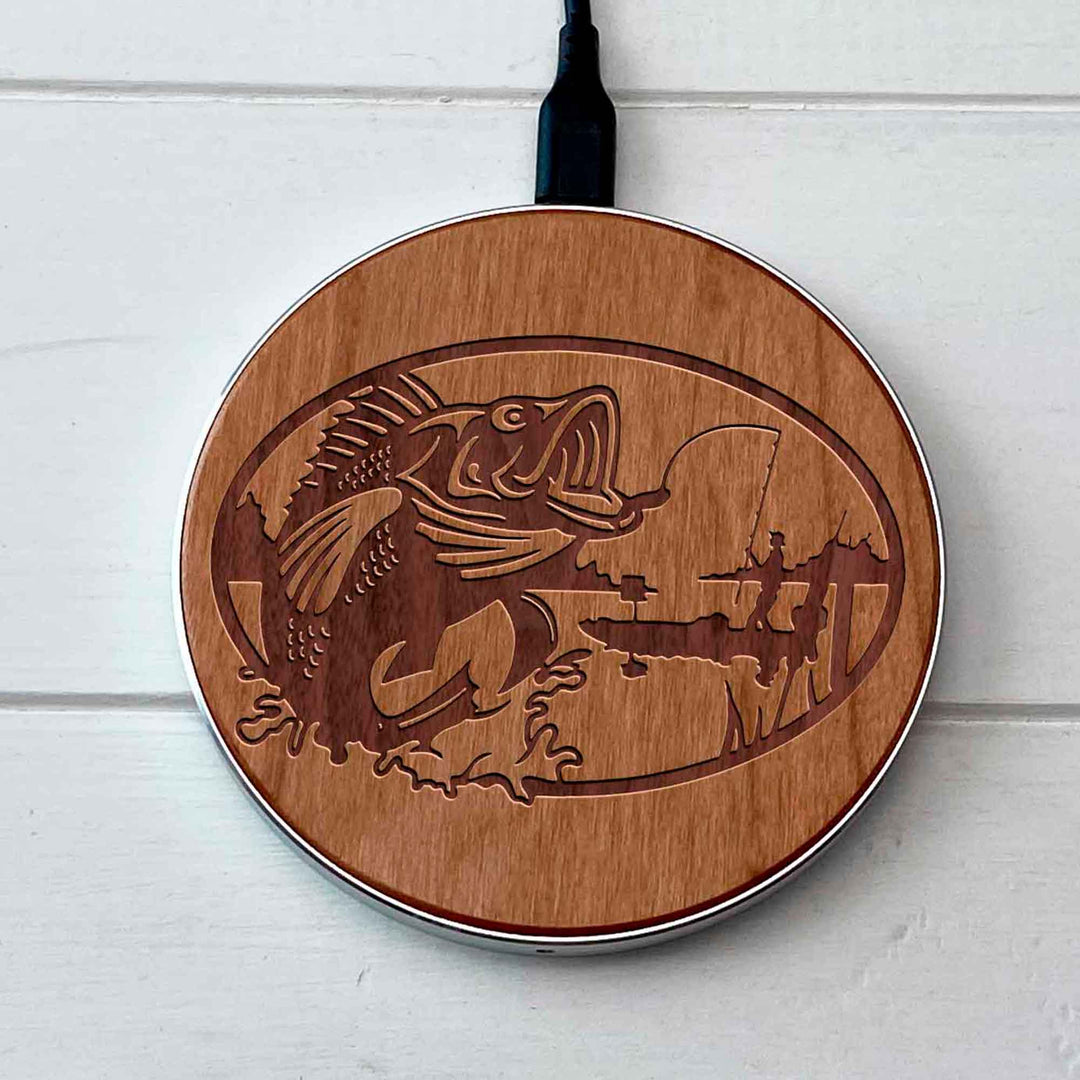 Wireless Fast Charger engraving Fishing photo №5