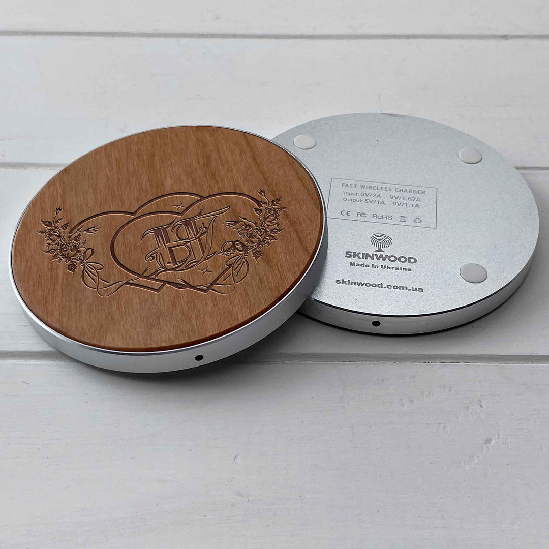 Wireless Fast Charger engraving Heart photo №7