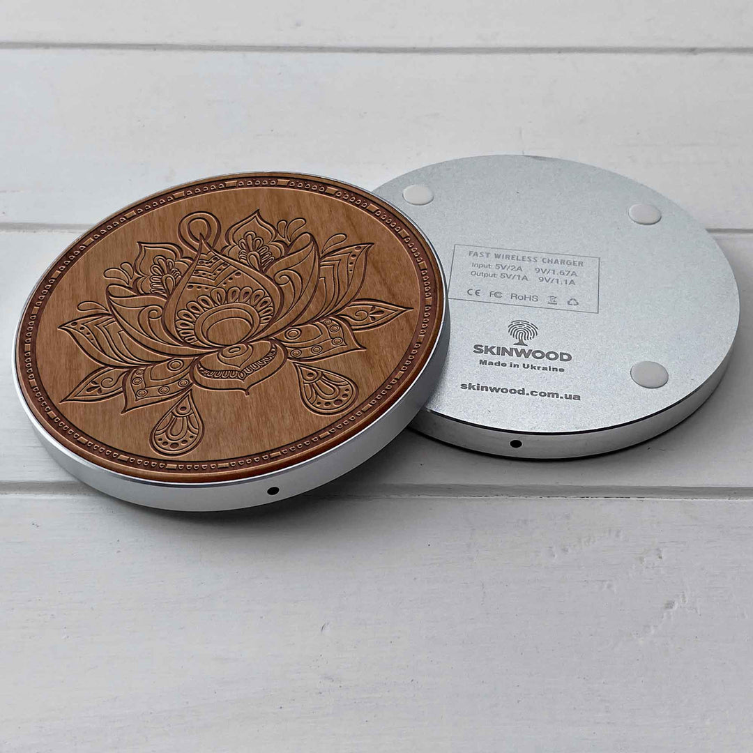 Wireless Fast Charger engraving Mandala photo №7