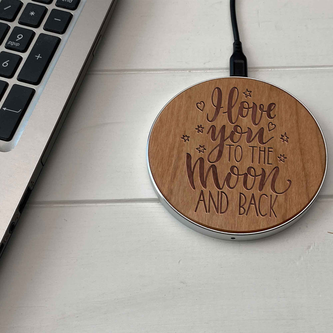 Wireless Fast Charger engraving Moon photo №3