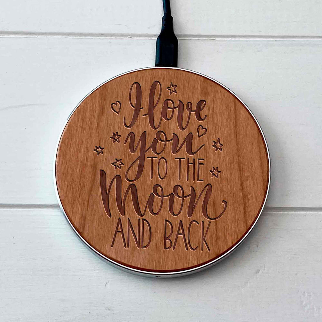 Wireless Fast Charger engraving Moon photo №5