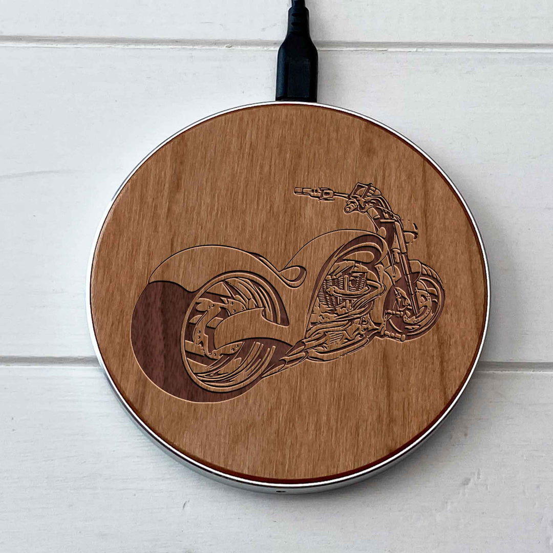 Wireless Fast Charger engraving Motobike photo №2