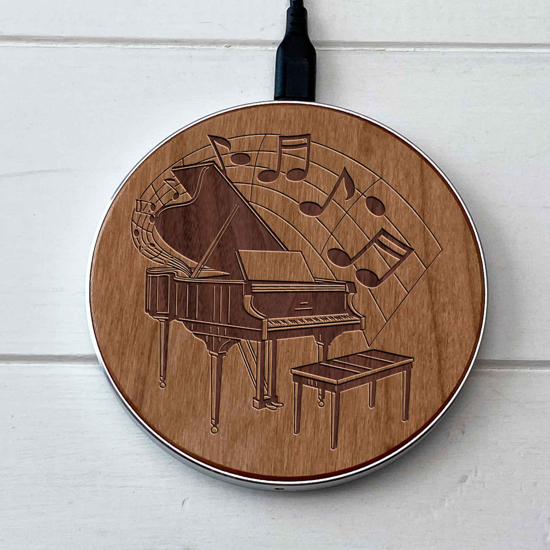 Wireless Fast Charger engraving Piano photo