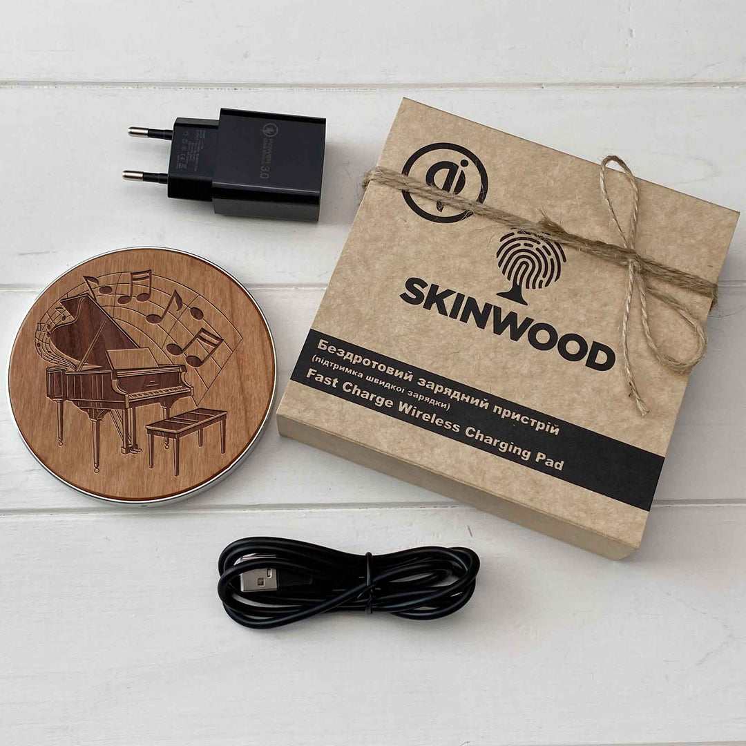Wireless Fast Charger engraving Piano photo №9