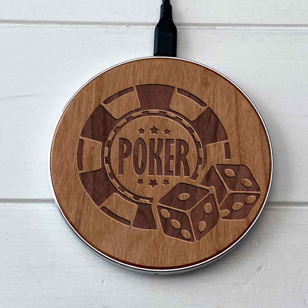 Wireless Fast Charger engraving Poker photo №2