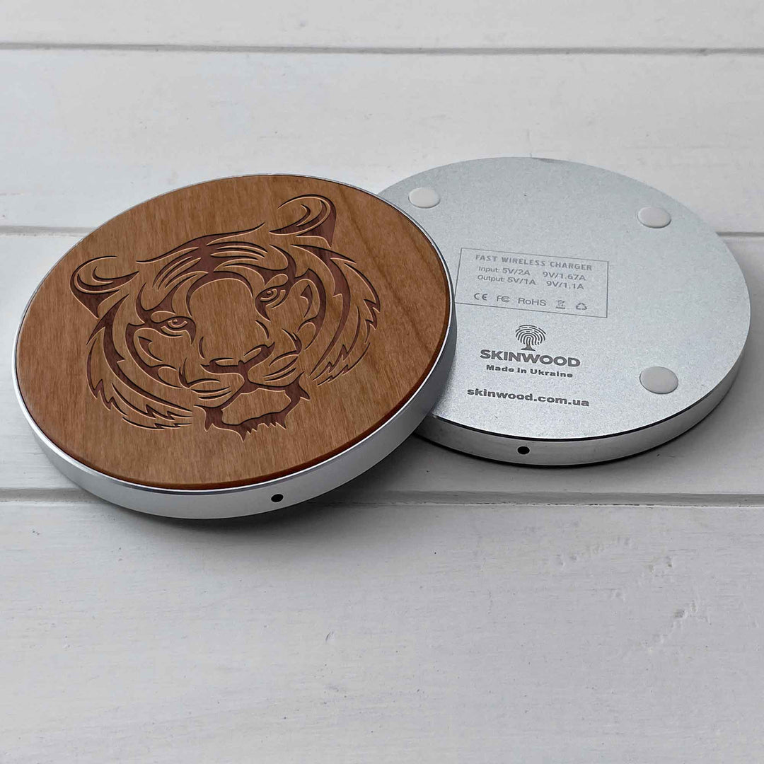 Wireless Fast Charger engraving Tiger photo №8