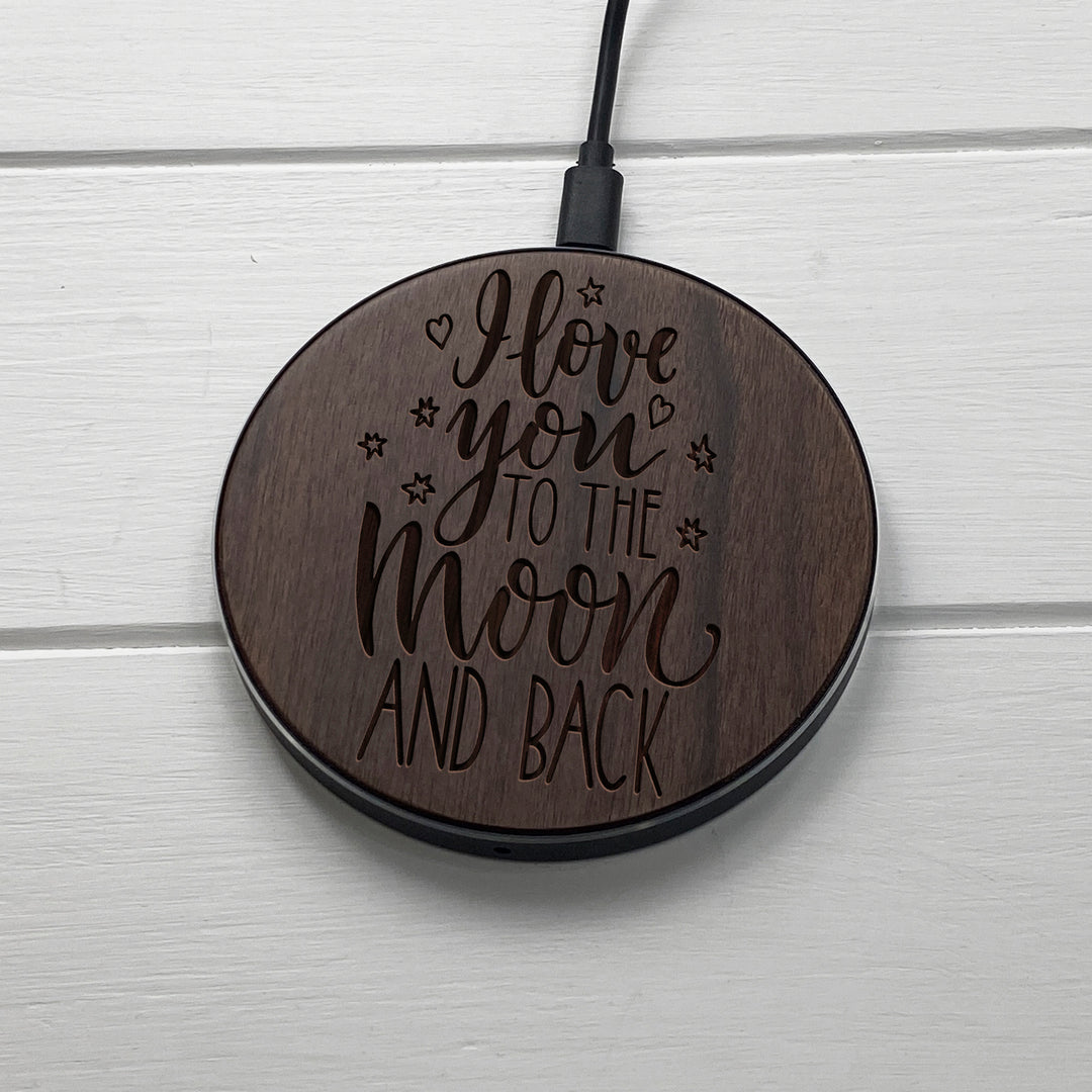 Wireless Fast Charger engraving Love-Moon photo №2