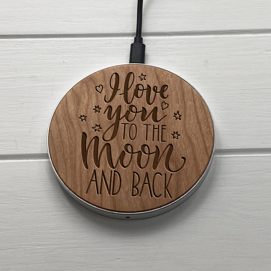 Wireless Fast Charger engraving Love-Moon photo №4
