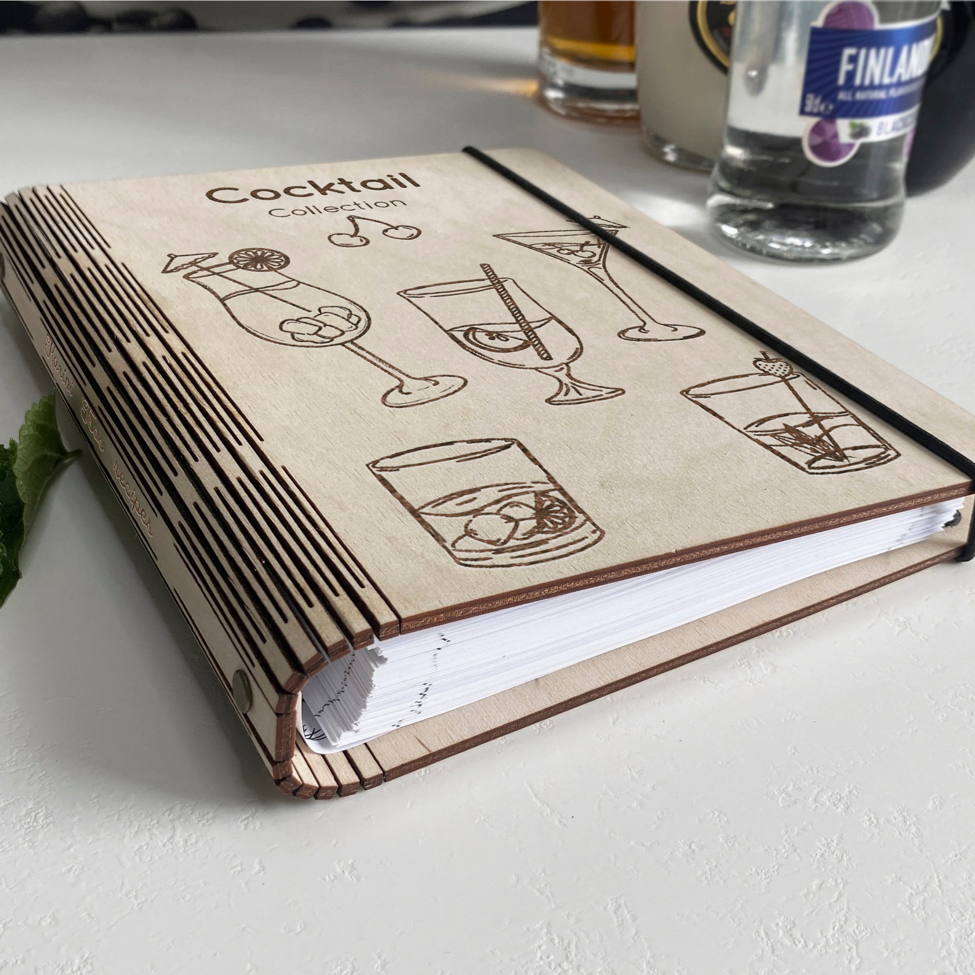 Cocktail recipe book Free custom engraving
