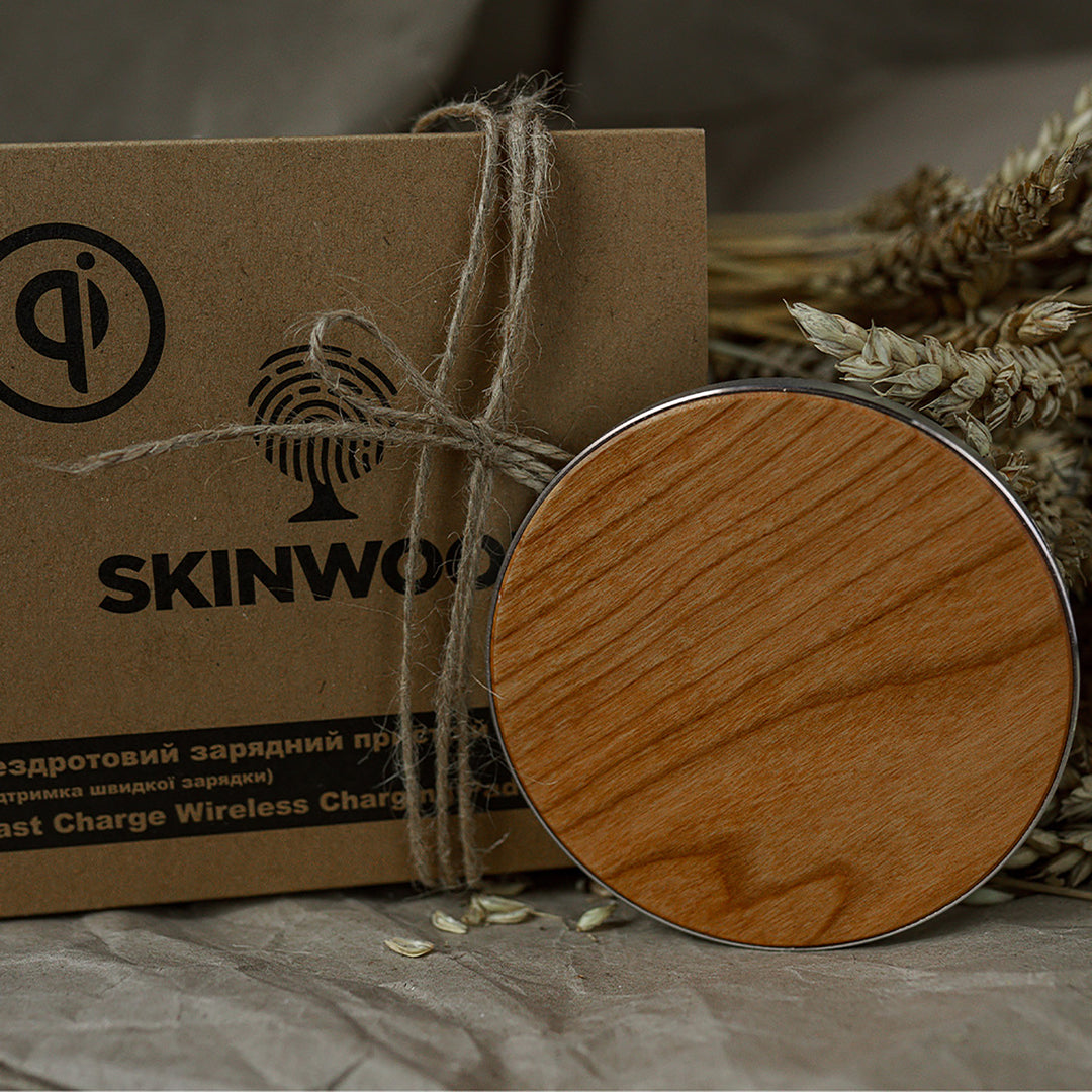 Wireless Fast Charger White (Cherry Wood) photo №8