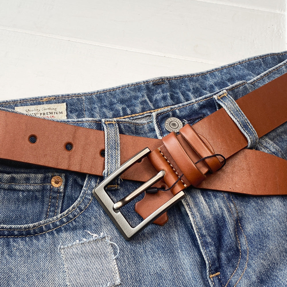 Leather Belt Brown Personalized engraving