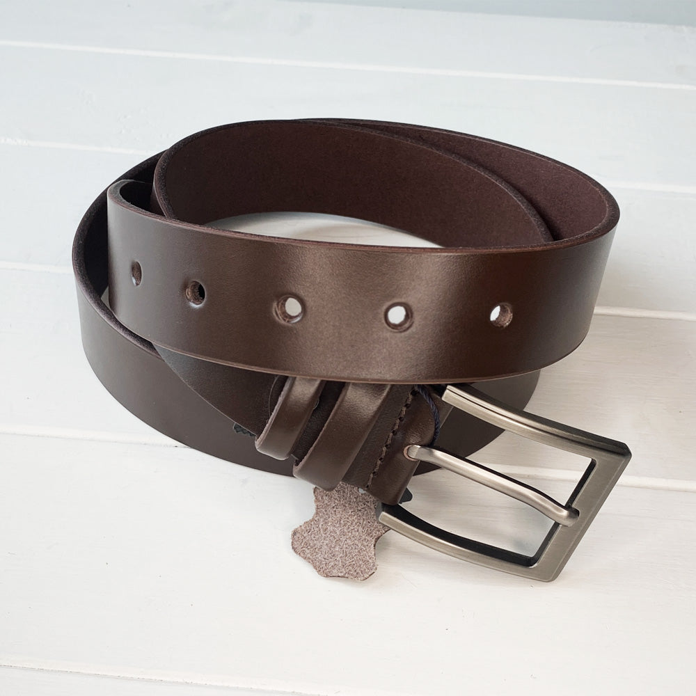 Leather Belt Chocolate Personalized engraving photo №3