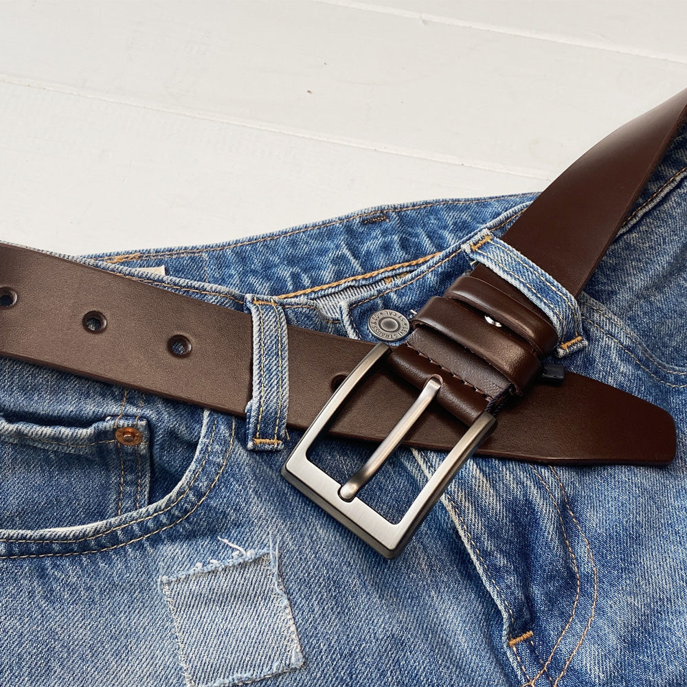 Leather Belt Chocolate Personalized engraving photo №4