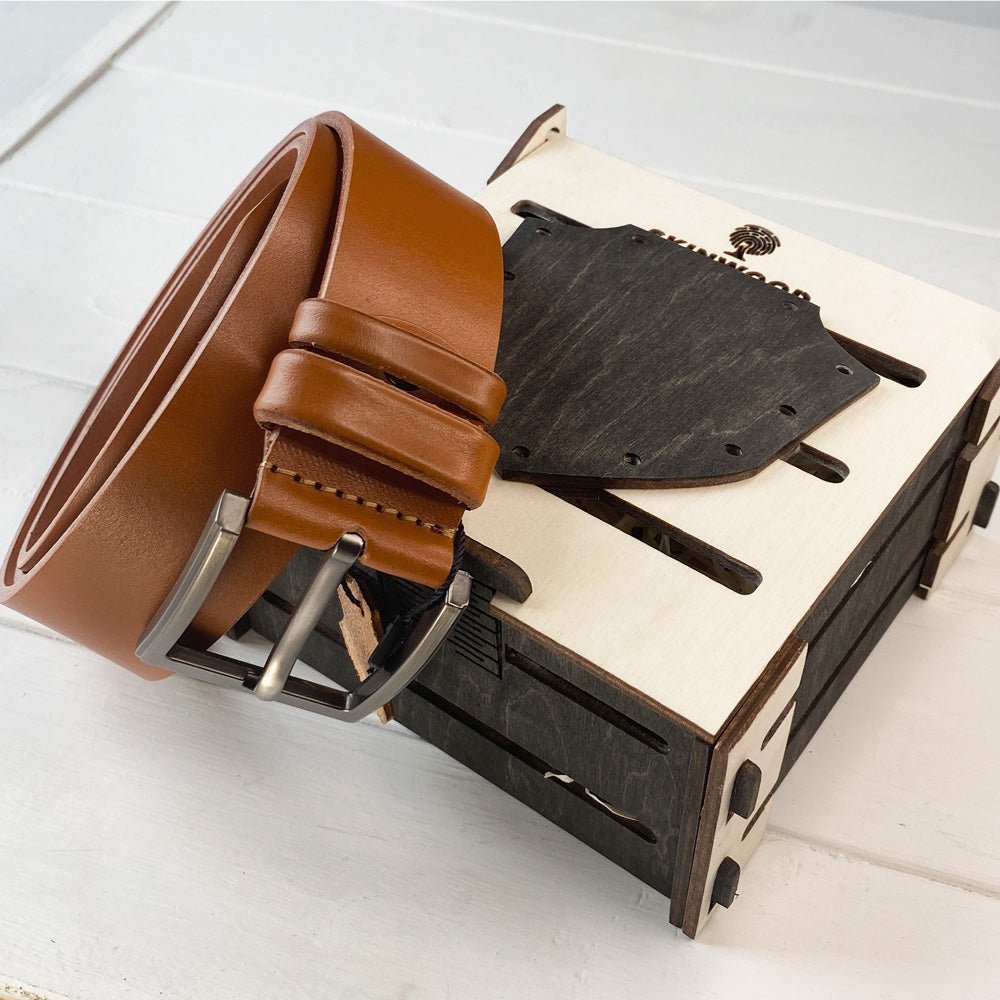 Leather Belt Ginger Personalized engraving photo №5