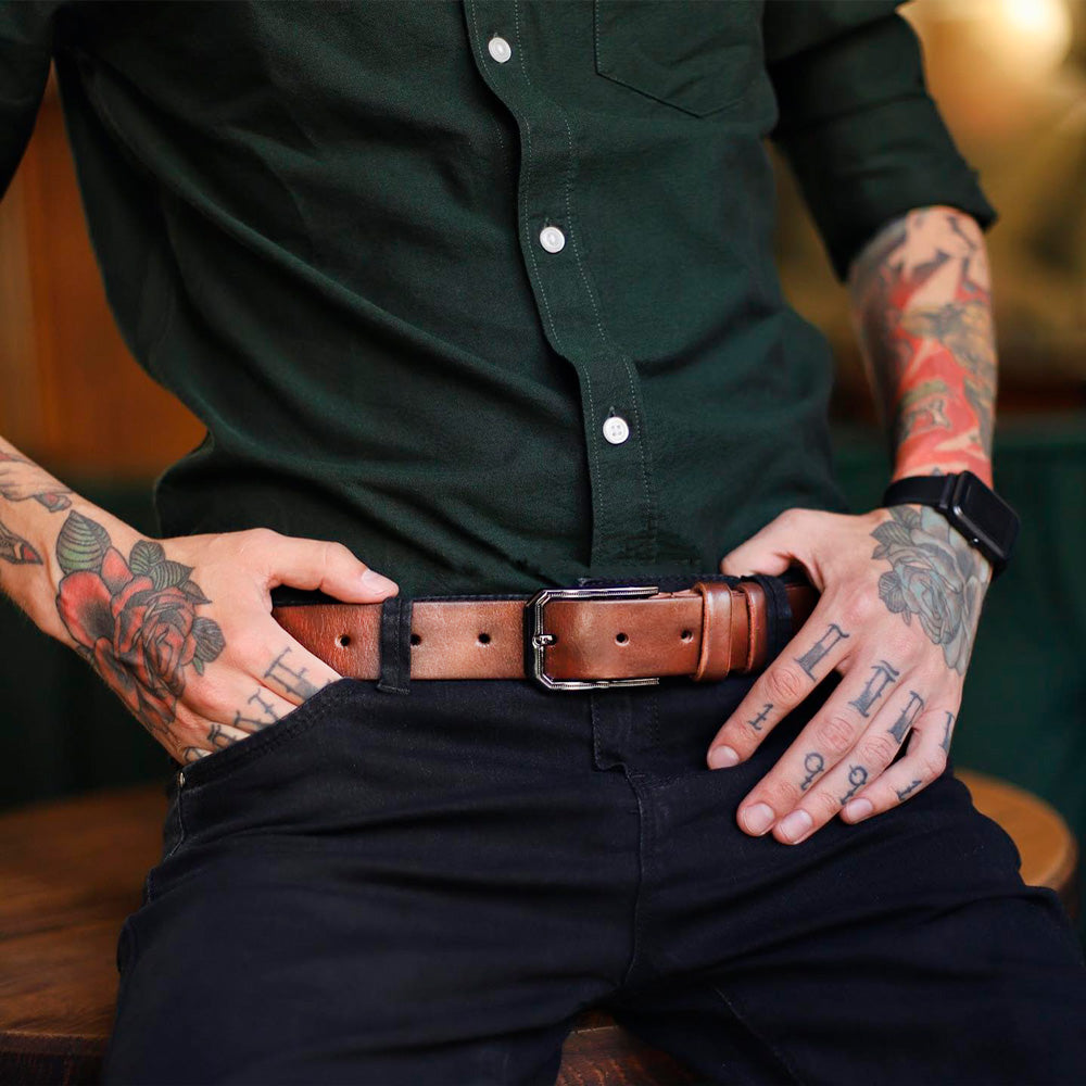 Leather Belt Ginger Personalized engraving photo №7