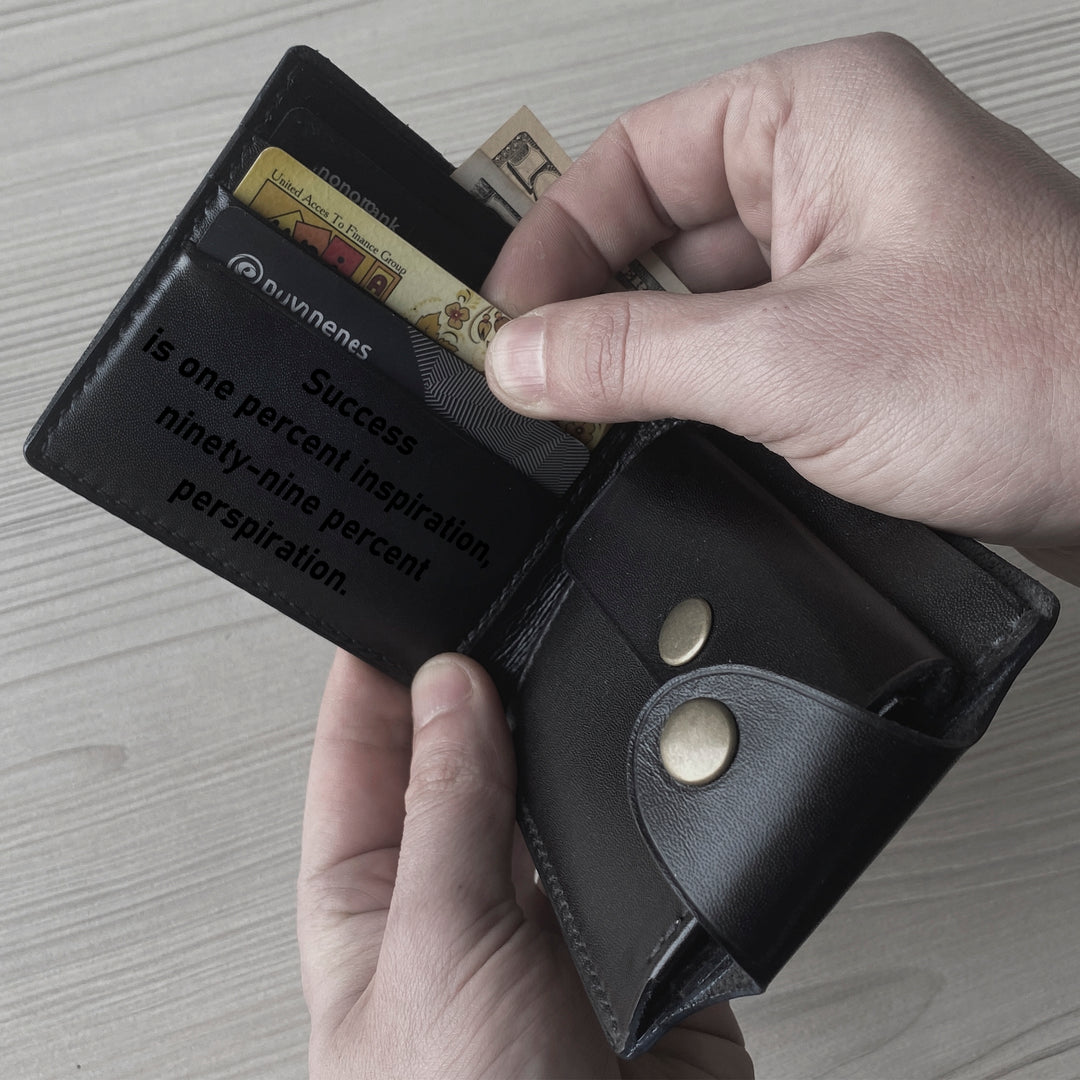 Personalized Leather wallet Inicials Engraved photo №3