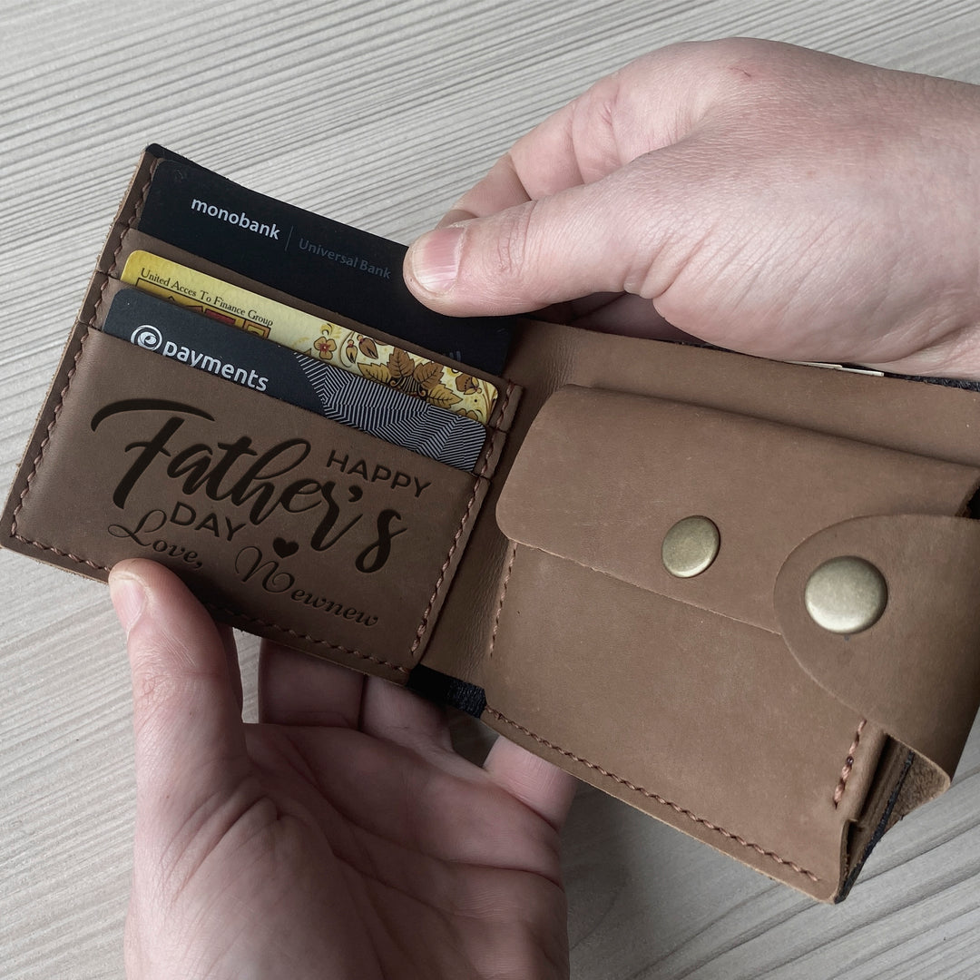 Personalized Leather wallet Inicials Engraved photo №5
