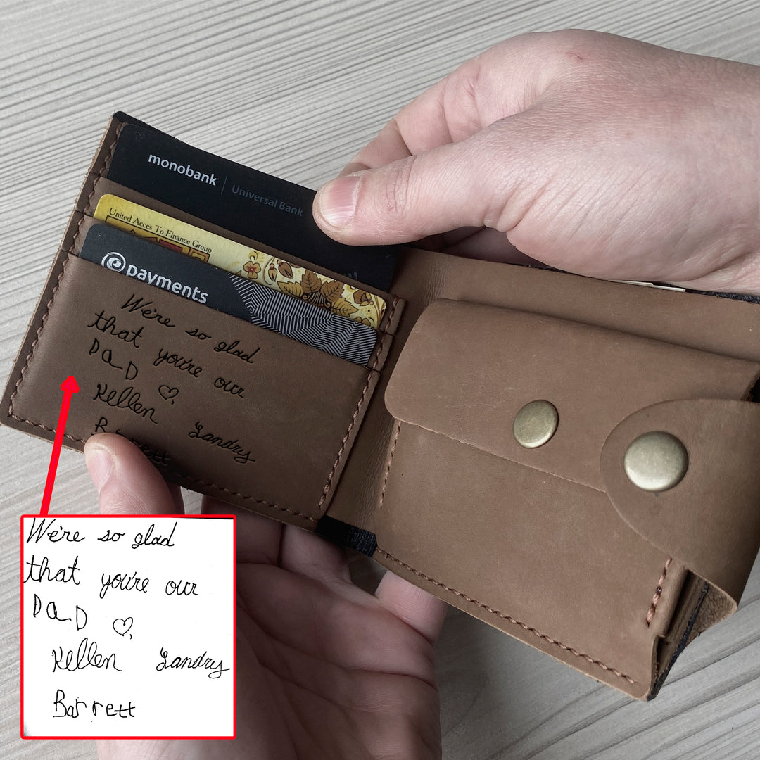 Personalized Leather wallet Inicials Engraved photo №6