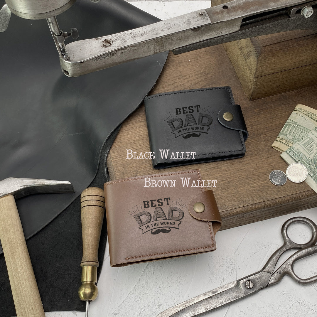 Personalized Leather wallet Names Engraved photo №7