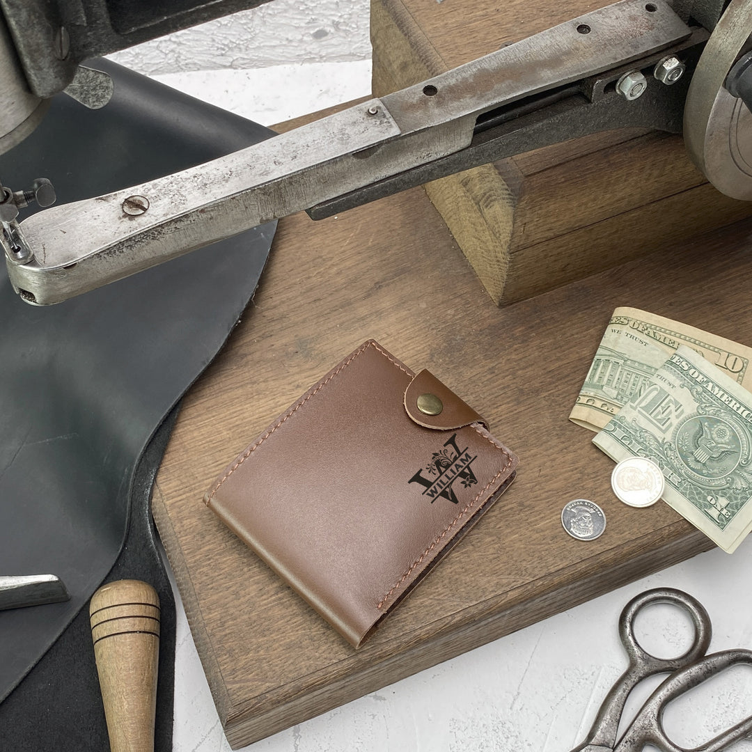 Personalized Leather wallet Inicials Engraved photo №16