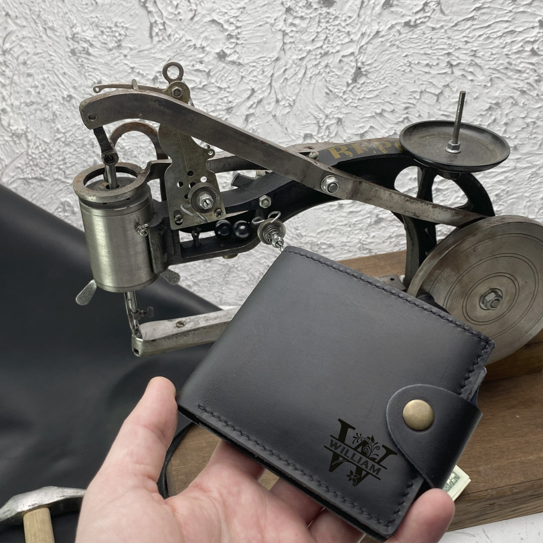 Personalized Leather wallet Inicials Engraved photo №19