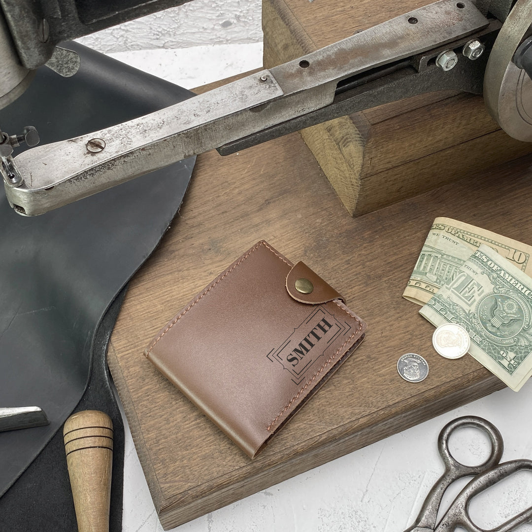 Personalized Leather wallet Inicials Engraved photo №10