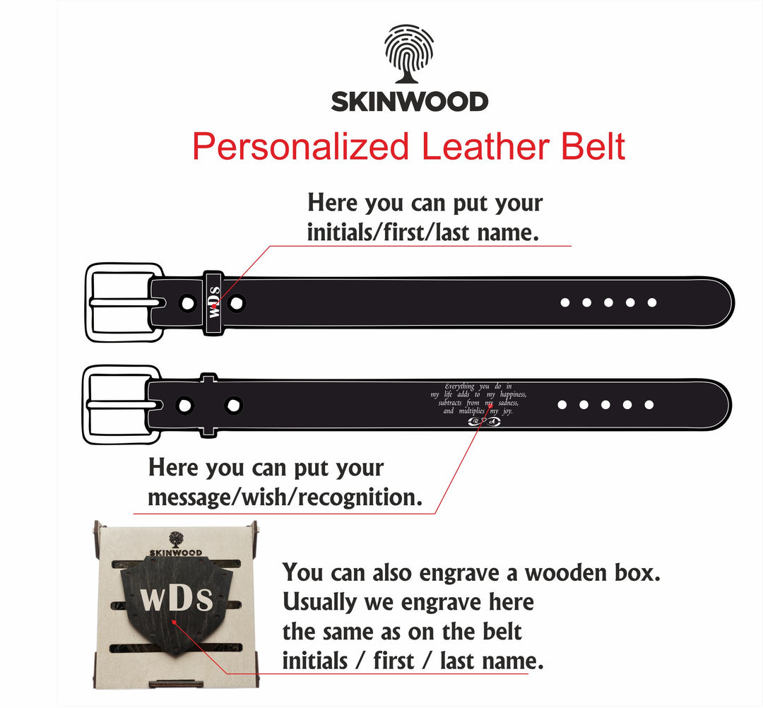 Leather Belt Chocolate Personalized engraving photo №9