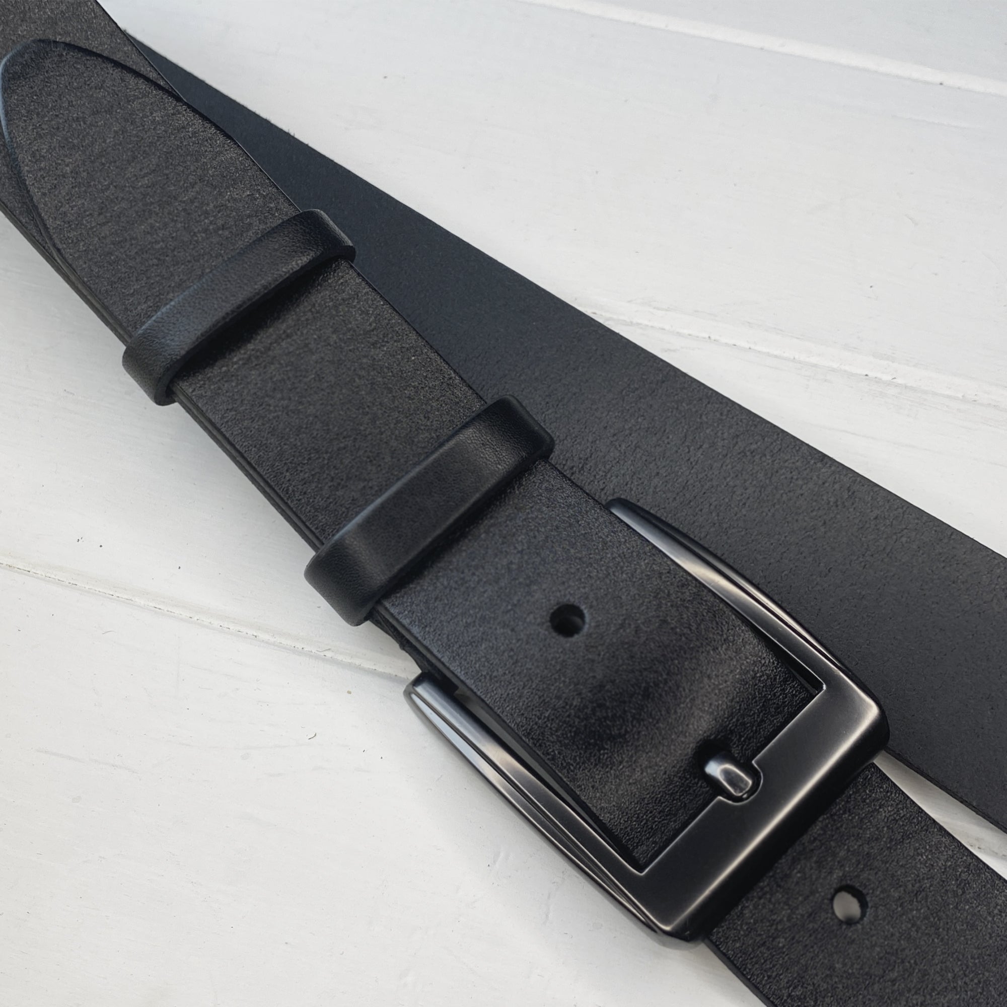 Leather Belt Black Personalized engraving