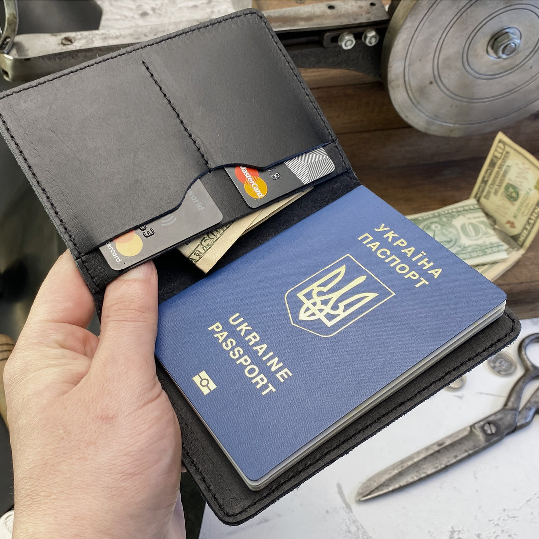 Personalized engraved Initials Leather Passport Cover Holder photo №13