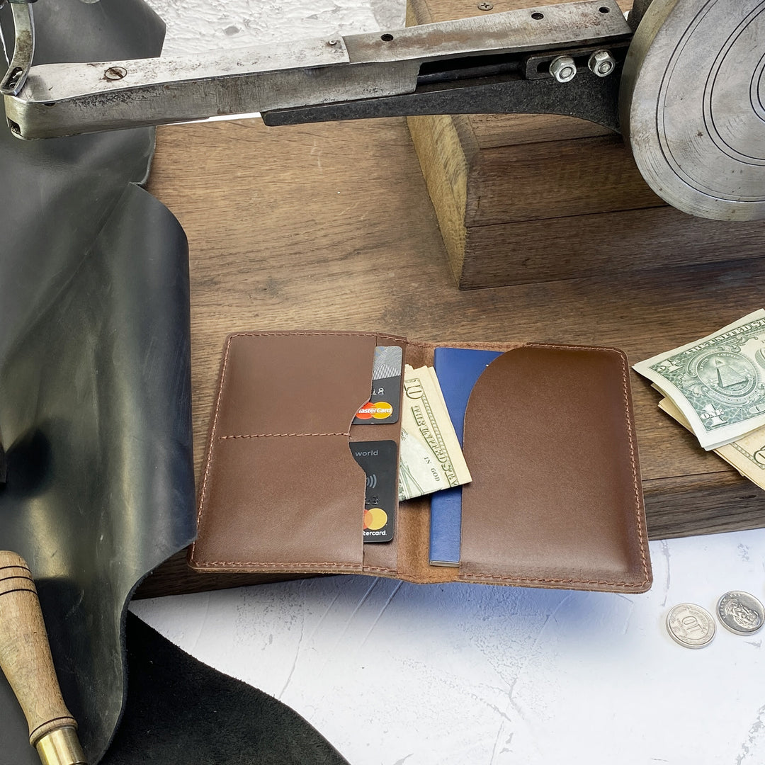 Personalized engraved Initials Leather Passport Cover Holder photo №11