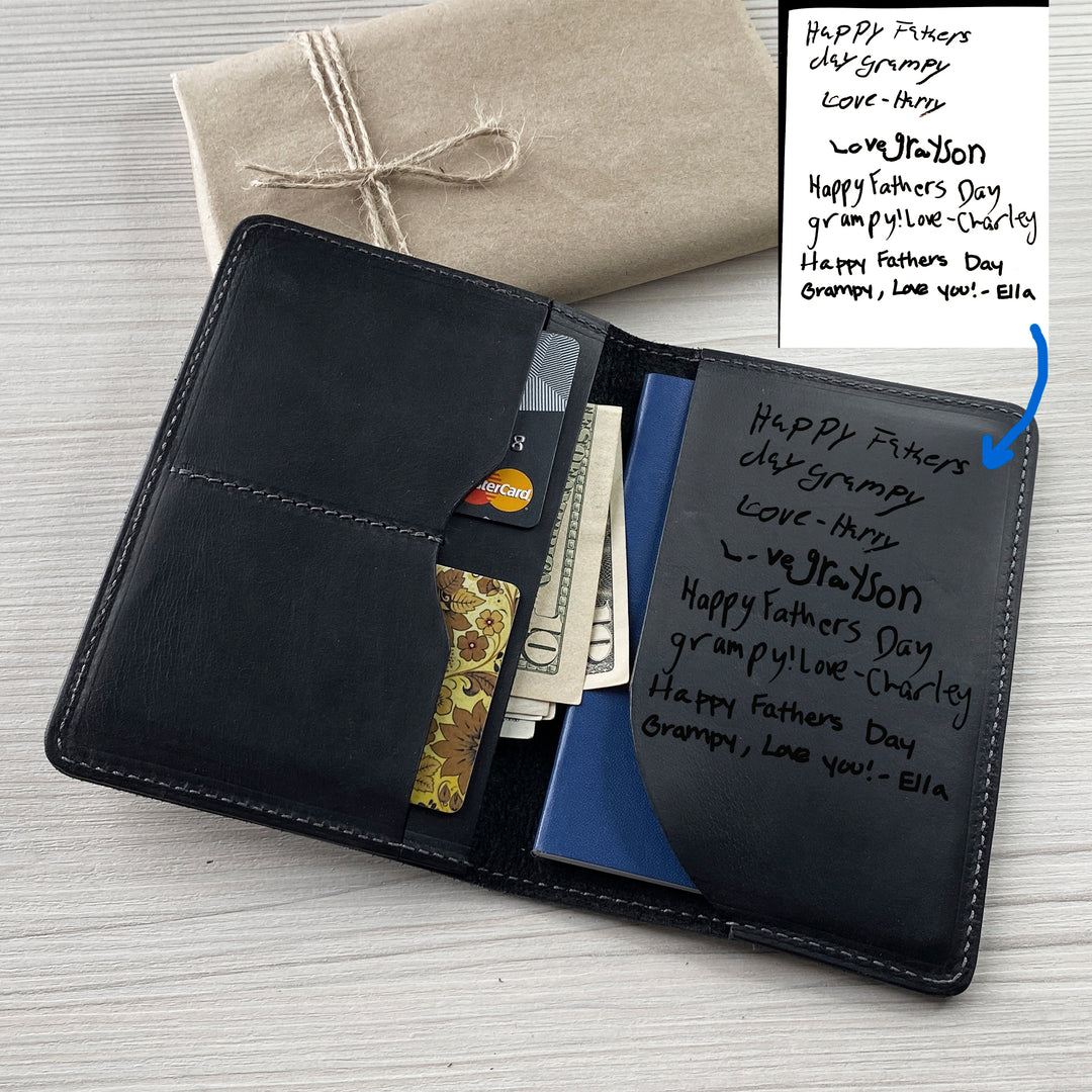 Personalized engraved Compas Leather Passport Cover Holder photo №7