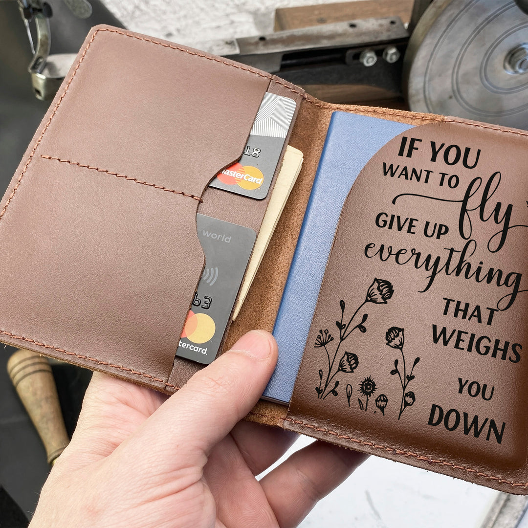 Personalized engraved Compas Leather Passport Cover Holder photo №8