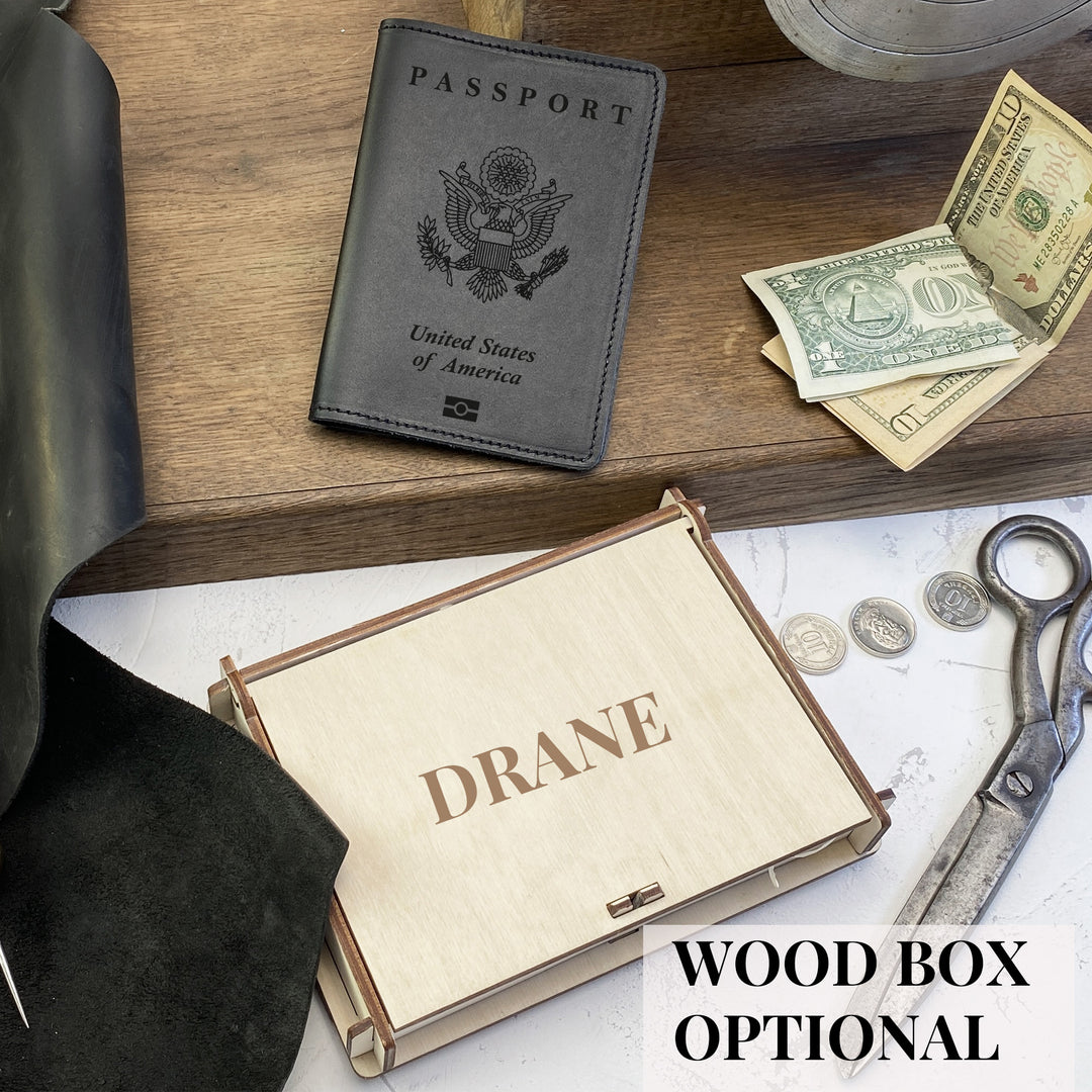 Personalized engraved Logo Leather Passport Cover Holder photo №4