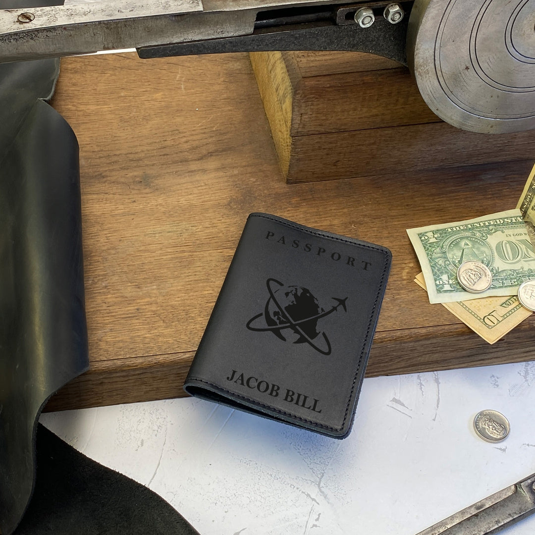 Personalized engraved World Leather Passport Cover Holder photo №10