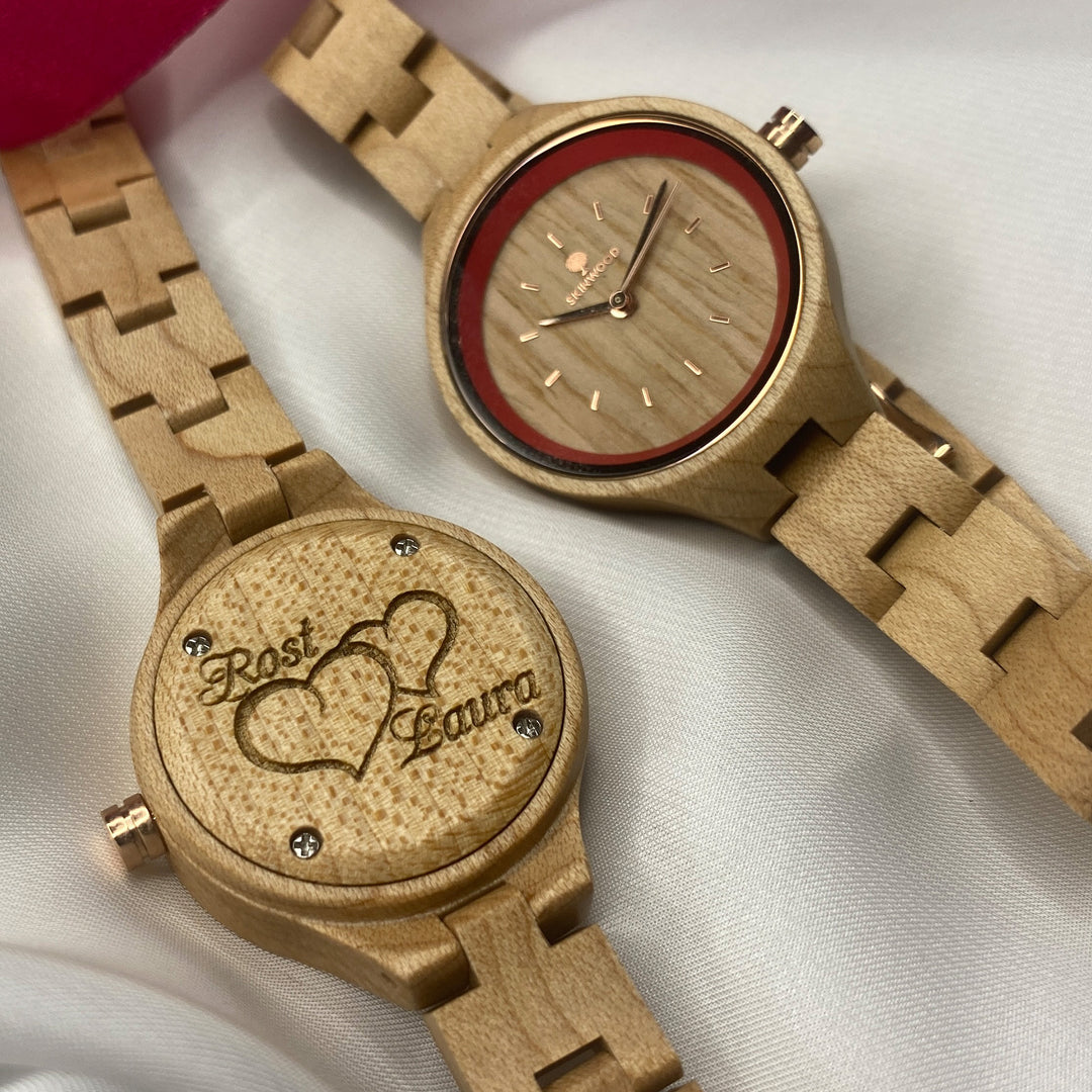 Wooden Watch Rose Personalized engraving photo №8