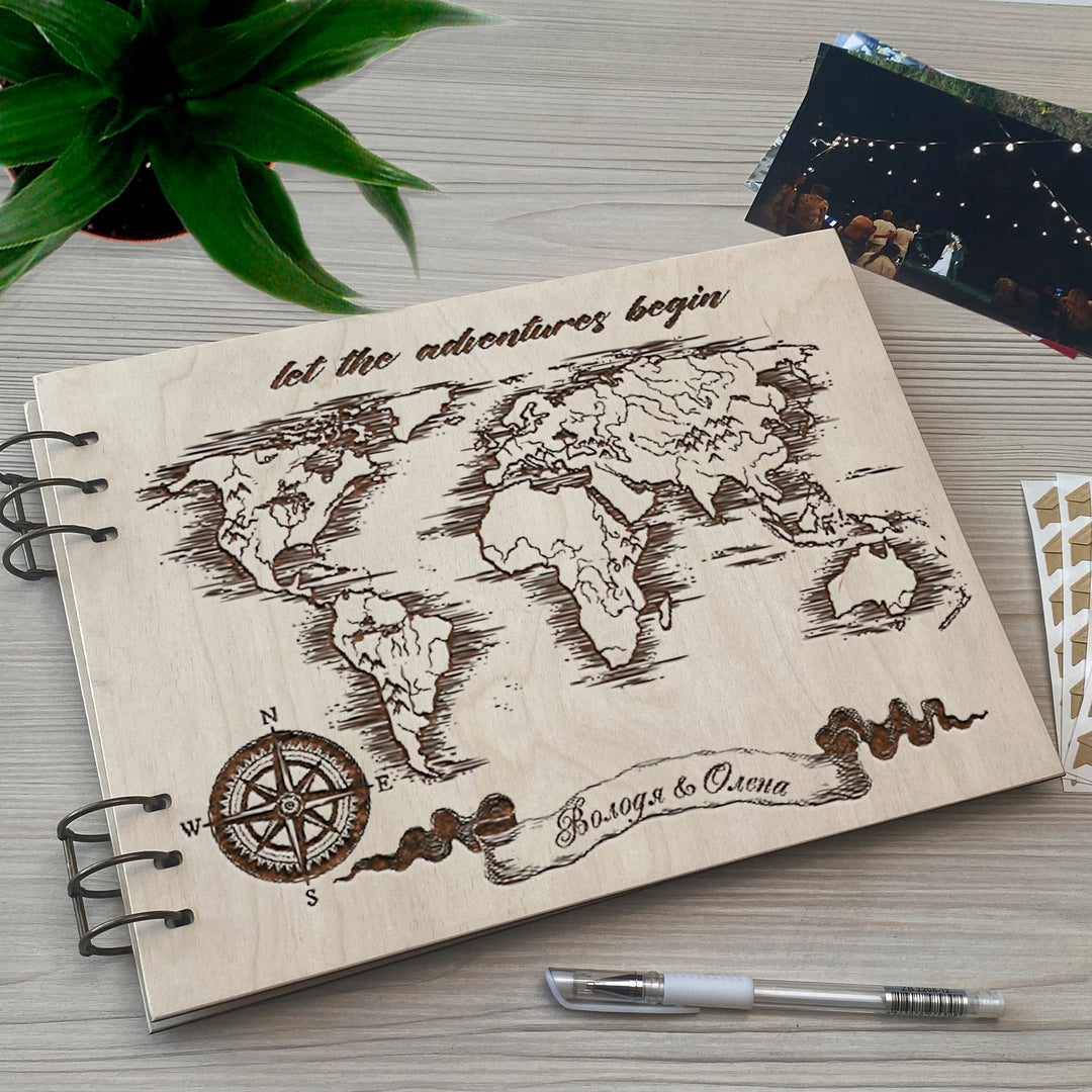 Personalized photo album cover and Map_mountain engraving photo №5