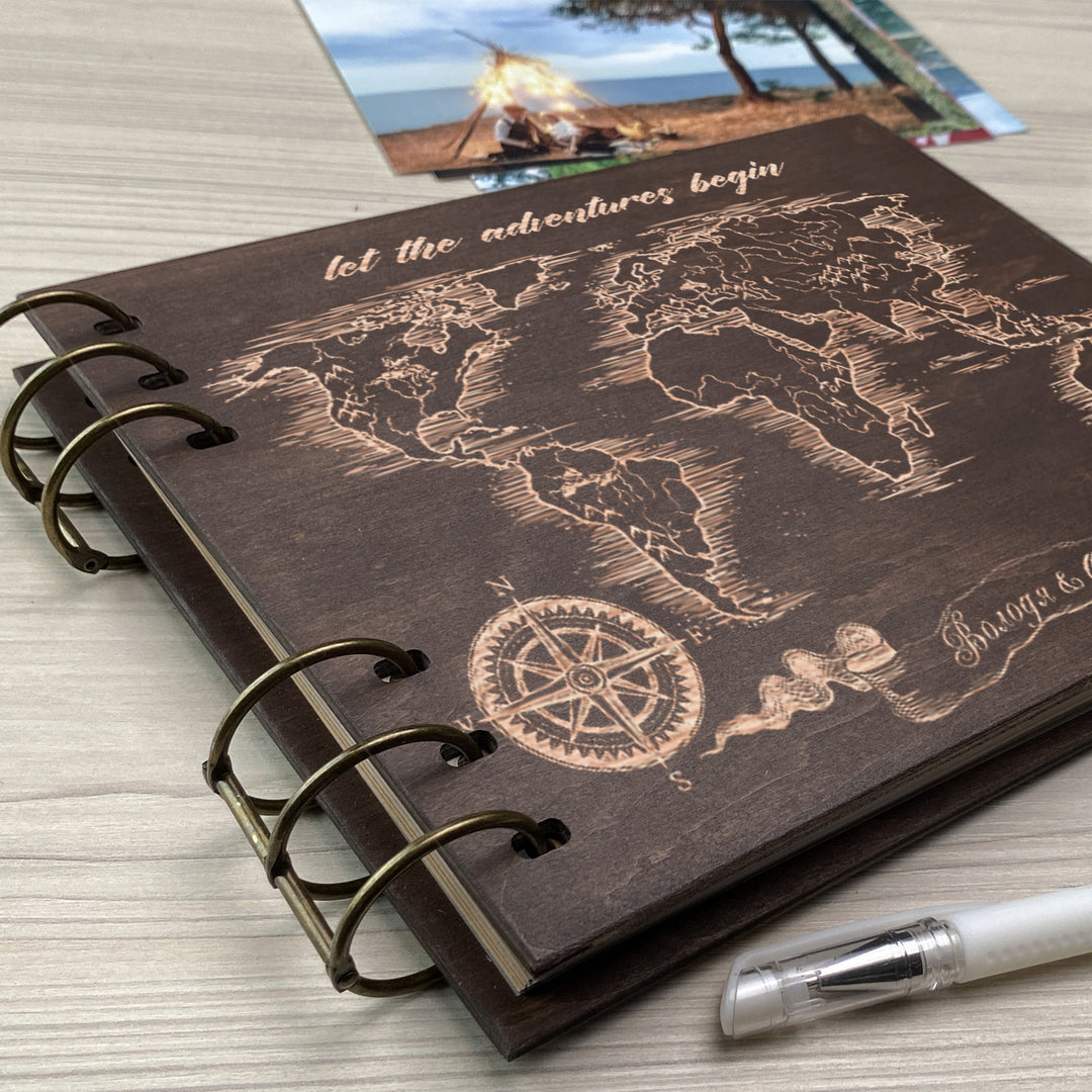 Personalized photo album cover and Map_mountain engraving photo №4
