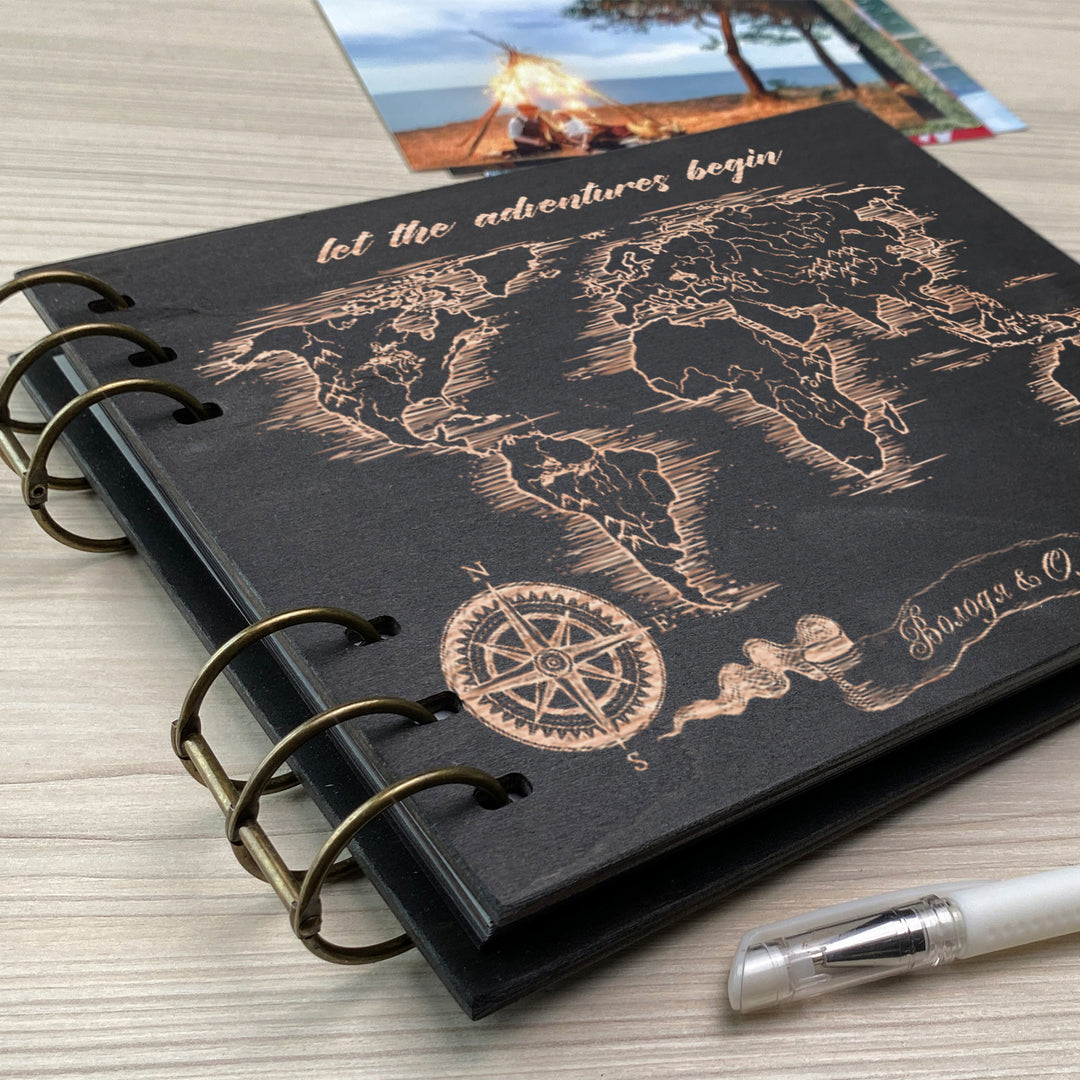 Personalized photo album cover and Map_mountain engraving photo №2