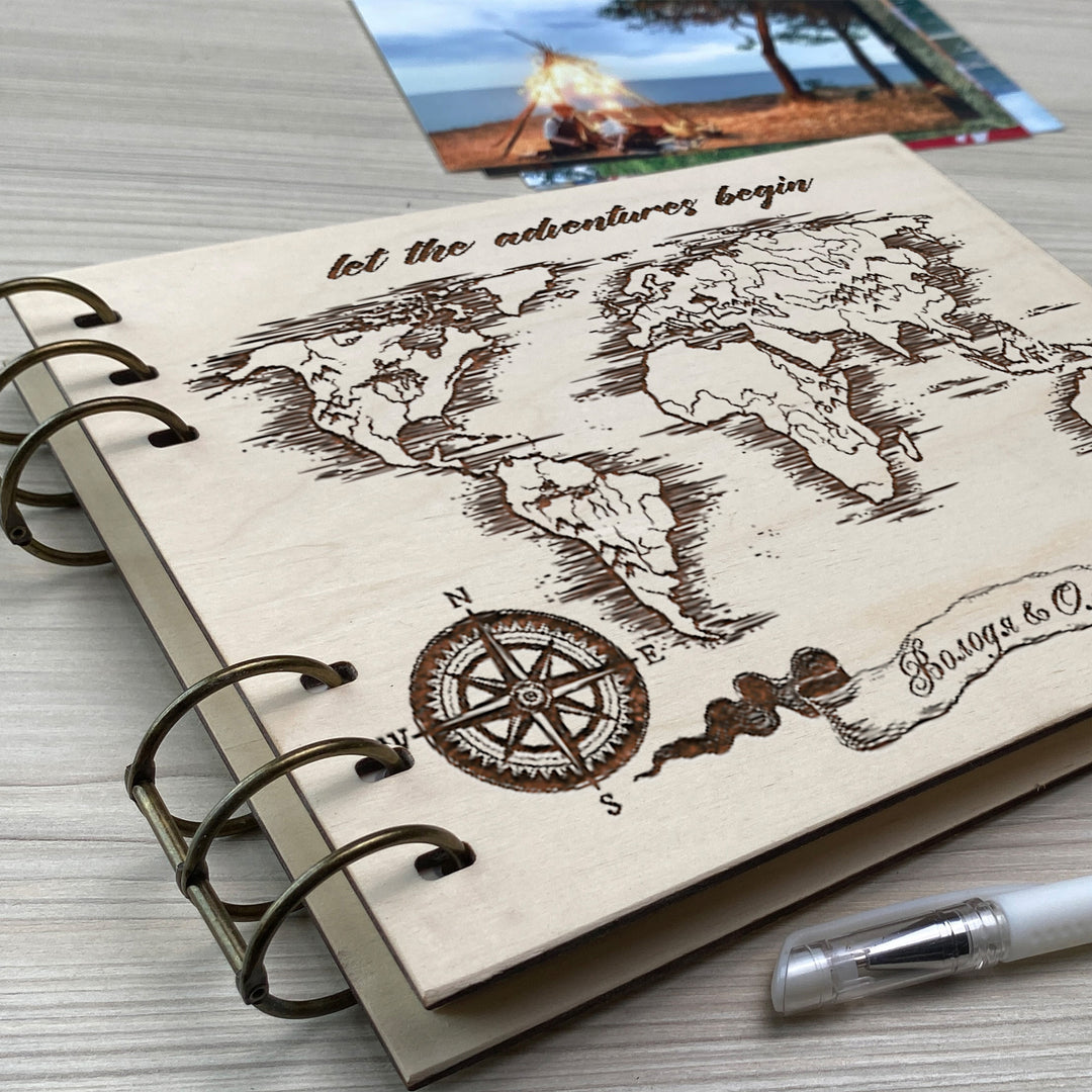 Personalized photo album cover and Map_mountain engraving photo №6