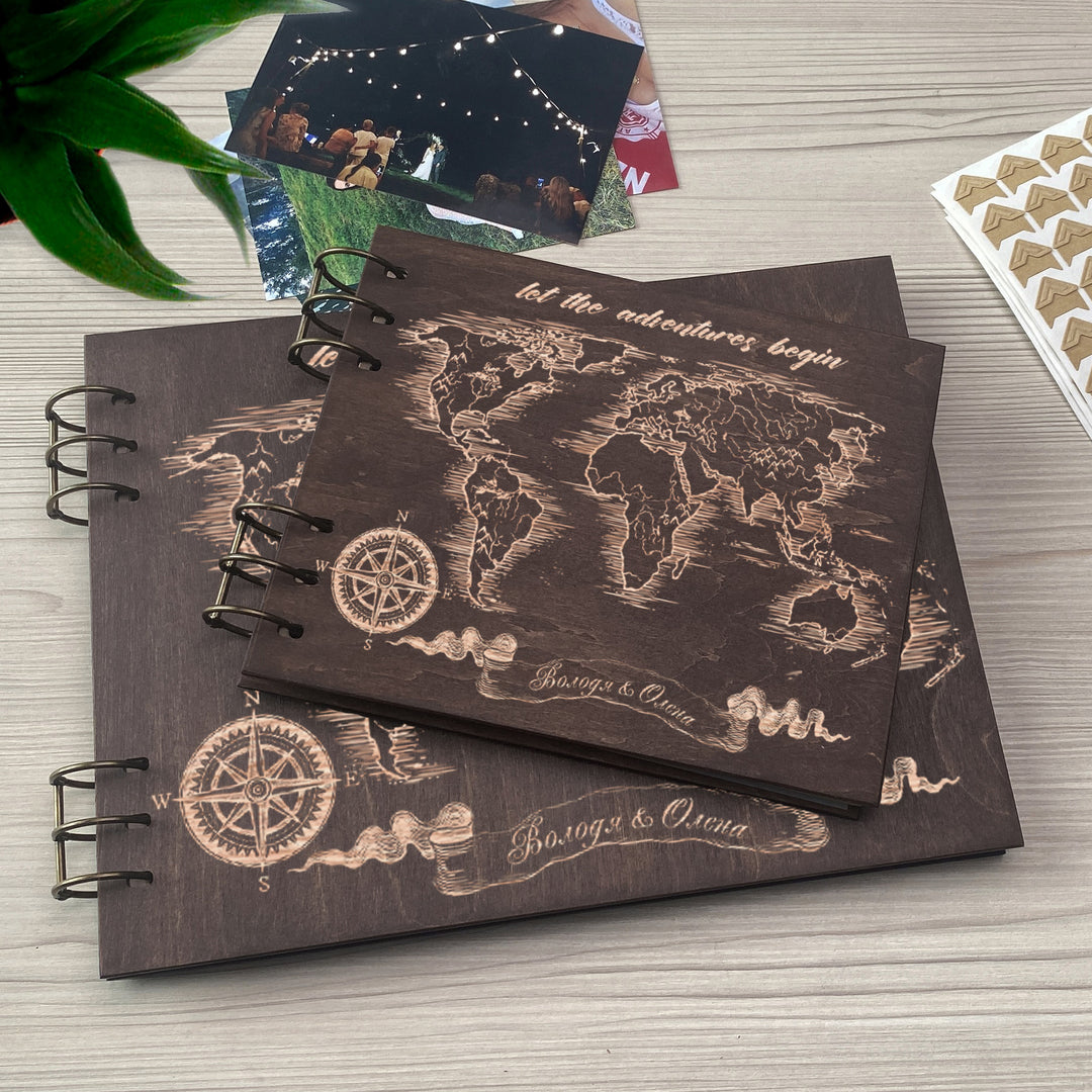 Personalized photo album cover and Map_mountain engraving photo №12