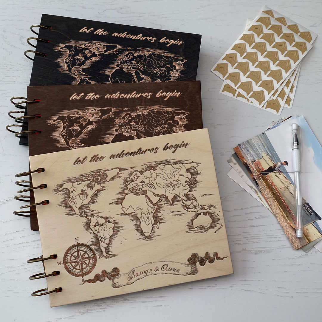 Personalized photo album cover and Map_mountain engraving photo №7